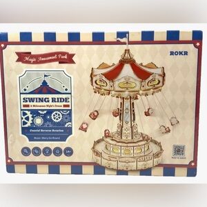 ROKR Swing Ride DIY Music Box 3D Wooden Puzzle Magic Amusement Park Ride NEW